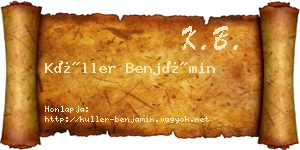 Küller Benjámin névjegykártya